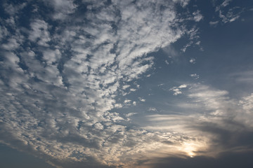 Blue sky altocumulus cloud landscape - obrazy, fototapety, plakaty