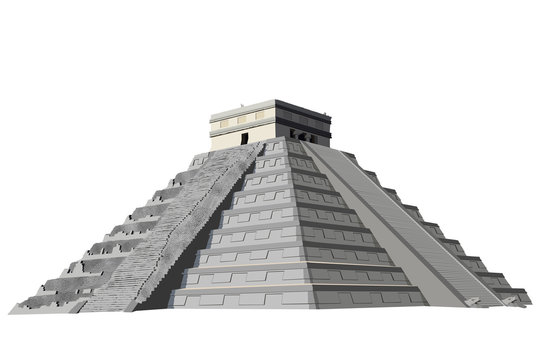 chichen itza pyramid vector