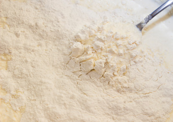 Floury dough taking up the whole frame