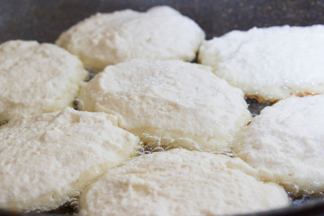 Just start frying the cottage cheese in a pan up close