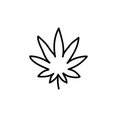 marijuana leaf doodle icon, vector illustration
