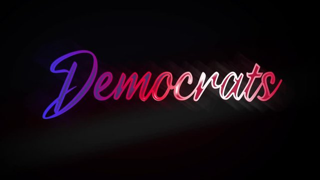 text democrats USA election democracy flag neon banner vote