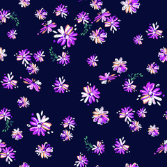 Fototapeta na wymiar pink daisy flower pattern - seamless background