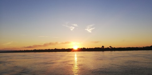 sunset over the river