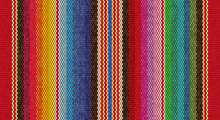 Blanket stripes seamless vector pattern. Background for Cinco de Mayo party decor or ethnic mexican fabric pattern - obrazy, fototapety, plakaty