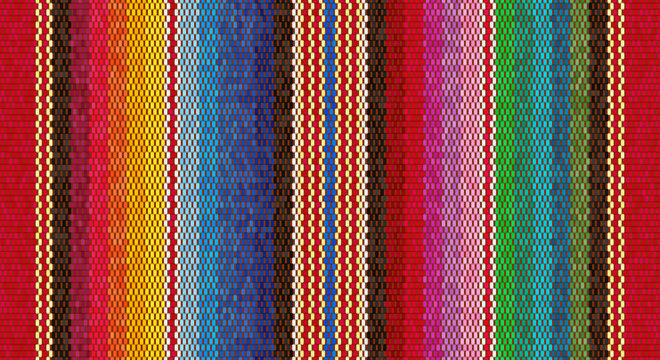 Blanket stripes seamless vector pattern. Background for Cinco de Mayo party decor or ethnic mexican fabric pattern