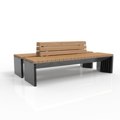 3d model park bench Polywood L2000 9