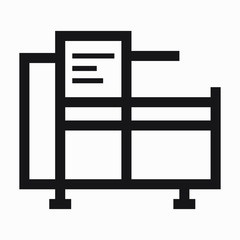 Icon metalworking machine. Icon industrial machine. Vector icon.