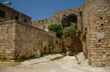 the old town of Rhodos, Greece