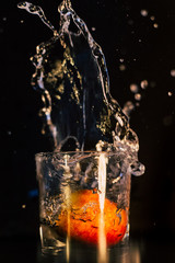 Apple splash in drink