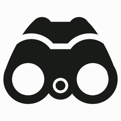New binocular field glasses flat vector icon.