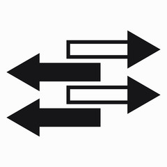 Direction arrow icon in different directions. Commercial line vector icon for websites and mobile minimalistic flat design.