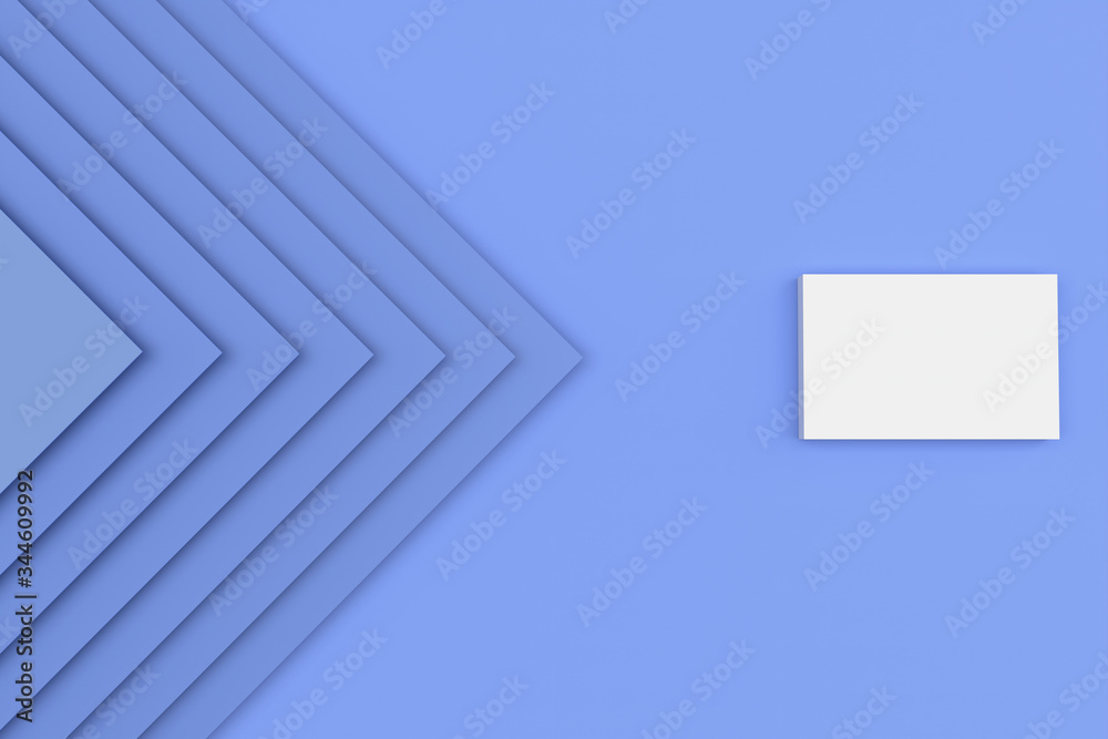 Aufkleber Abstract blue stack cardboard paper texture background. Minimal geometric top view space design for backdrop.