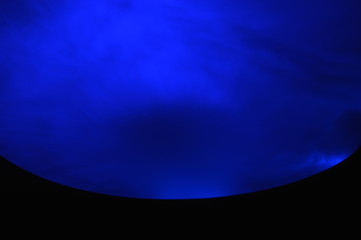 Closeup on a spa with interior lighting at night