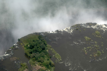 Aerial shot of Victoria Falls, Livingstone, Zambia