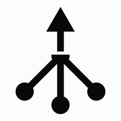 Geometric shape icon - arrow with balls. Illustration of the connection. Vector icon.