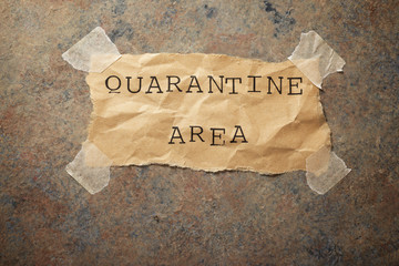 Quarantine area text