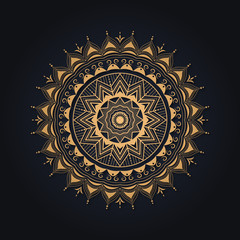 Arabesque Islamic Luxury mandala background with golden ornament, floral