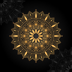 Arabesque Islamic Luxury mandala background with golden ornament, floral