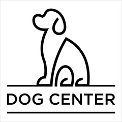 outline graphic designs dog logo vector
