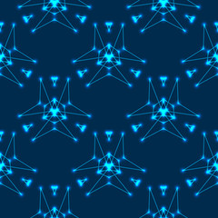 Pattern seamless pattern in the style of the tabs on a dark blue background. High-tech background texture technology. Vector illustration EPS 10.