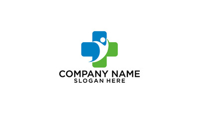 combination medical and people logo design