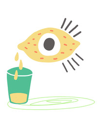 Abstract lemon eye. Simple modern vector illustration.