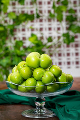 organic and green plum collected from nature