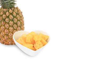 The big pineapple picked fresh from the garden, helps digestion,  isolated on white background. This has clipping path.