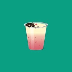 Fresh bubble tea vector illustration 