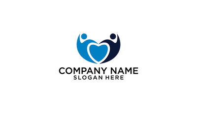 combination love and people logo design