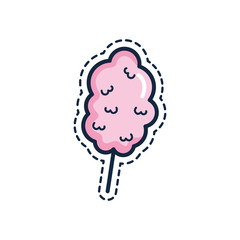 patches concept, cotton candy icon, line color style