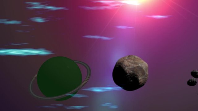 Movimento nell'universo tra pianeti e asteroidi