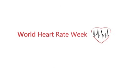 Fototapeta na wymiar World Heart Rate Week. red heart with cardiogram, healthcare, world heart day, world health day. Medical banner. June Awareness Month