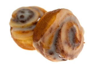 Bite size cinnamon swirl rolls side view