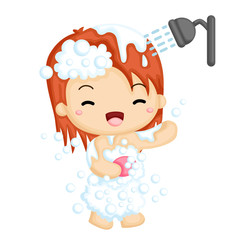 woman taking a bath happily
