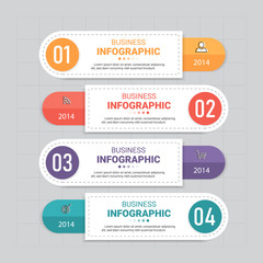 Infographics banner design template, can be used for workflow layout, diagram, annual report, web design.Creative banner, label vector.	
