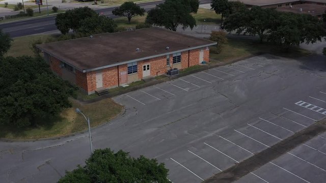Commercial building and parking lot, Bryan, Texas, USA