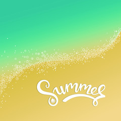 summer background with the inscription and sea wave