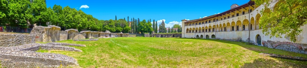 Fototapeta na wymiar Roman amphitheater of Arezzo, Tuscany, Italy.