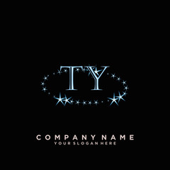 Initial Letter TY Logo With circle Template Vector
