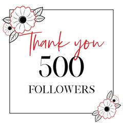 Thank you, 500 followers, social media vector design 