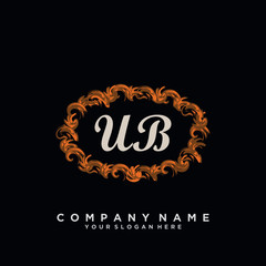 Initial Letter UB Logo With circle Template Vector