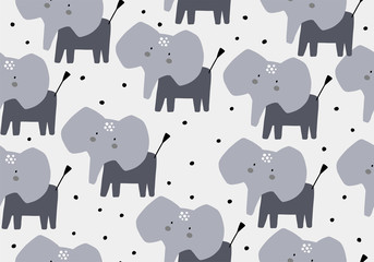 Elephant seamless pattern.