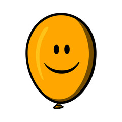 Cartoon balloon with happy smiley face/ Vector illustration 