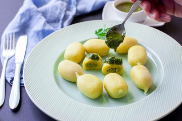 Gnocchi with pesto sauce