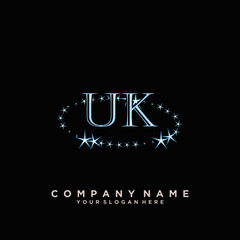 Initial Letter UK Logo With circle Template Vector