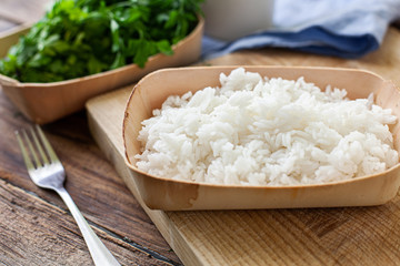 a bowl of boiled rice