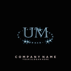 Initial Letter UM Logo With circle Template Vector