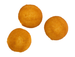 Three vanilla flavor wafers on a white background